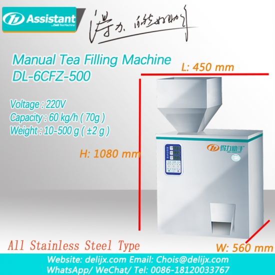 machine de remplissage manuelle de sachets de thé pour le thé noir / oolong / vert